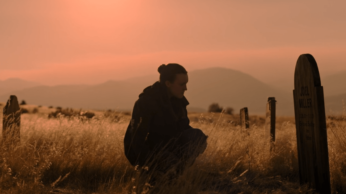 The Last of Us 203-7 ellie mourning at joel's grave